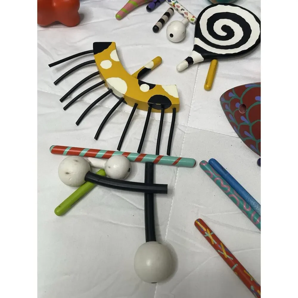 Vintage 1989 ZoLO 2 Playsculpture Set Higashi Glaser Design Wooden Art Toy Lot w
